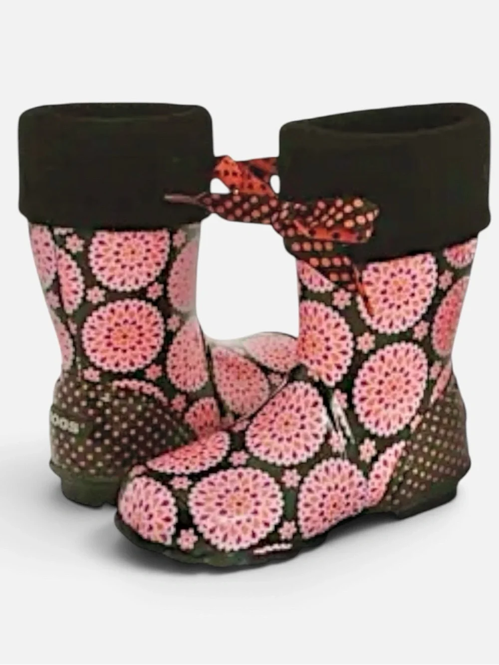RARE! Bogs Big Kid's Flower Dot Miss Becca Dahlia Waterproof Insulated BootS